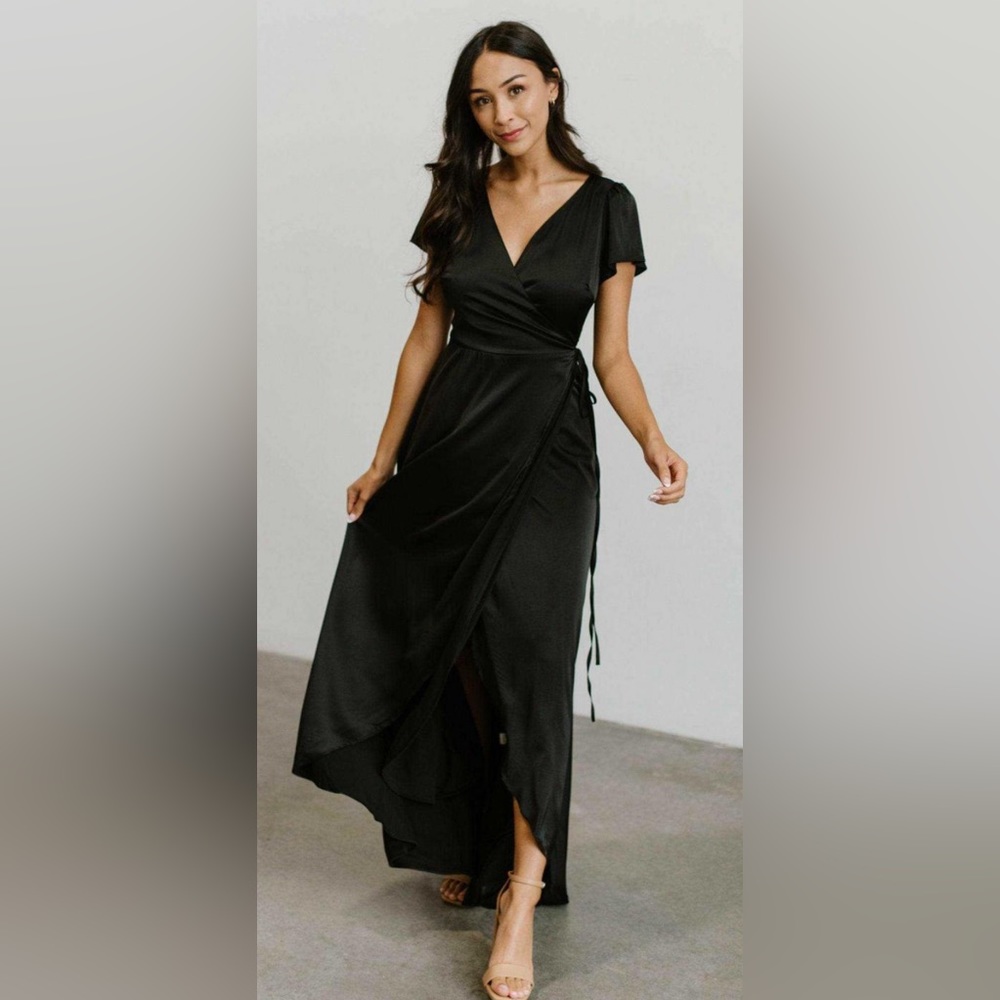 Baltic Born Krystal Satin Wrap Dress Size Medium
